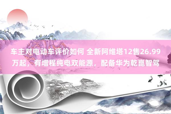 车主对电动车评价如何 全新阿维塔12售26.99万起，有增程纯电双能源，配备华为乾崑智驾