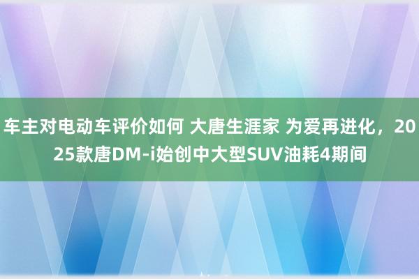 车主对电动车评价如何 大唐生涯家 为爱再进化，2025款唐DM-i始创中大型SUV油耗4期间