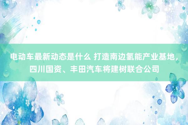 电动车最新动态是什么 打造南边氢能产业基地，四川国资、丰田汽车将建树联合公司