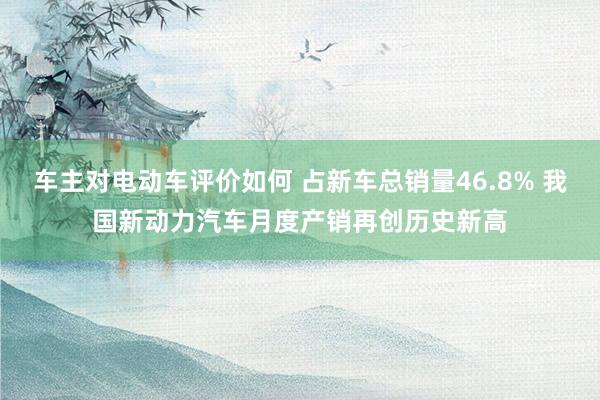 车主对电动车评价如何 占新车总销量46.8% 我国新动力汽车月度产销再创历史新高