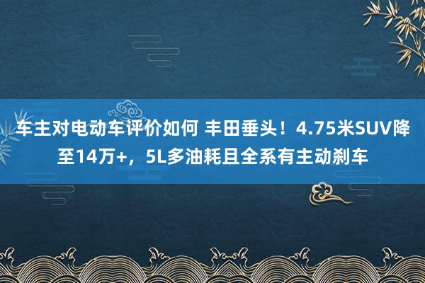 车主对电动车评价如何 丰田垂头！4.75米SUV降至14万+，5L多油耗且全系有主动刹车