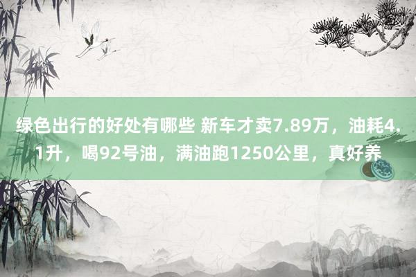 绿色出行的好处有哪些 新车才卖7.89万，油耗4.1升，喝92号油，满油跑1250公里，真好养