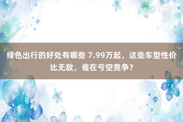 绿色出行的好处有哪些 7.99万起，这些车型性价比无敌，谁在亏空竞争？