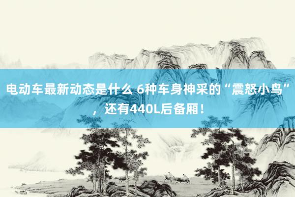 电动车最新动态是什么 6种车身神采的“震怒小鸟”，还有440L后备厢！