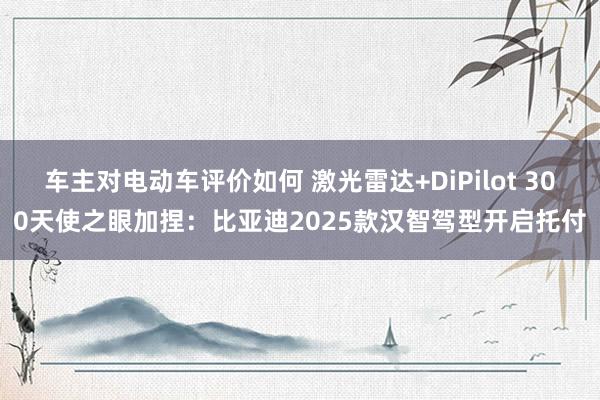 车主对电动车评价如何 激光雷达+DiPilot 300天使之眼加捏：比亚迪2025款汉智驾型开启托付