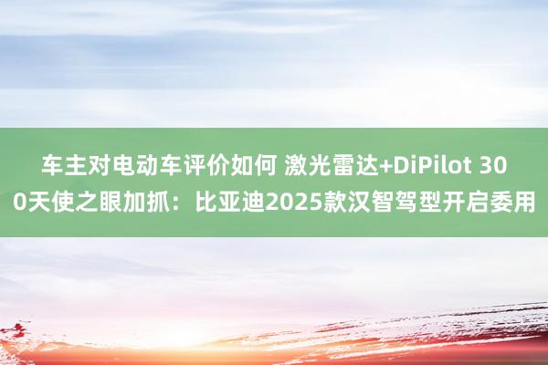 车主对电动车评价如何 激光雷达+DiPilot 300天使之眼加抓：比亚迪2025款汉智驾型开启委用