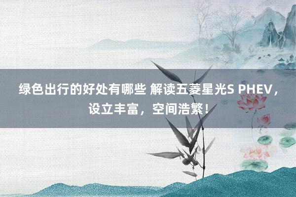 绿色出行的好处有哪些 解读五菱星光S PHEV，设立丰富，空间浩繁！