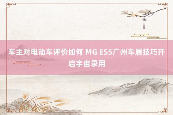 车主对电动车评价如何 MG ES5广州车展技巧开启宇宙录用