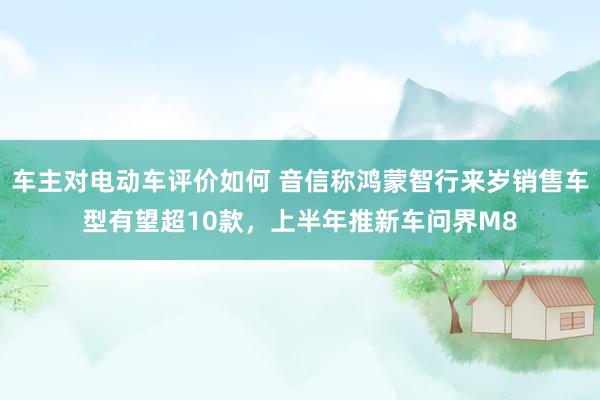 车主对电动车评价如何 音信称鸿蒙智行来岁销售车型有望超10款，上半年推新车问界M8