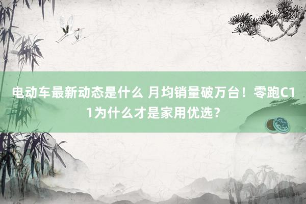 电动车最新动态是什么 月均销量破万台！零跑C11为什么才是家用优选？