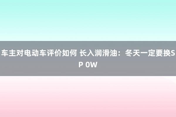 车主对电动车评价如何 长入润滑油：冬天一定要换SP 0W