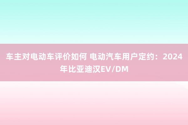 车主对电动车评价如何 电动汽车用户定约：2024年比亚迪汉EV/DM