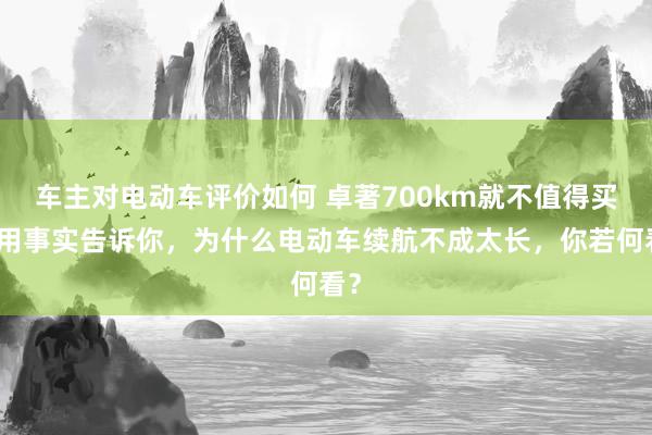 车主对电动车评价如何 卓著700km就不值得买！用事实告诉你，为什么电动车续航不成太长，你若何看？