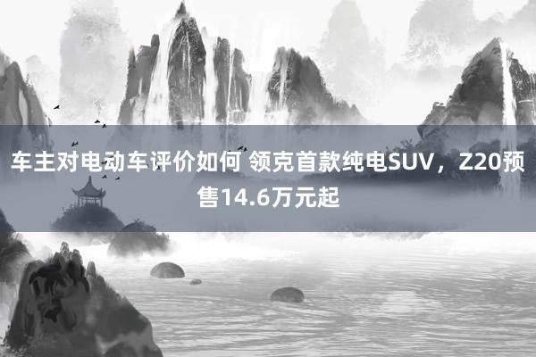 车主对电动车评价如何 领克首款纯电SUV，Z20预售14.6万元起