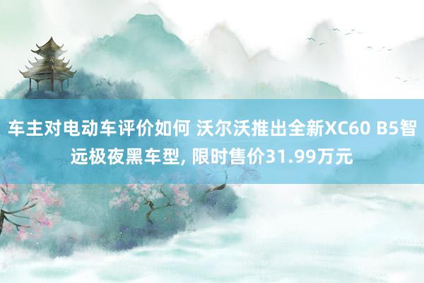 车主对电动车评价如何 沃尔沃推出全新XC60 B5智远极夜黑车型, 限时售价31.99万元