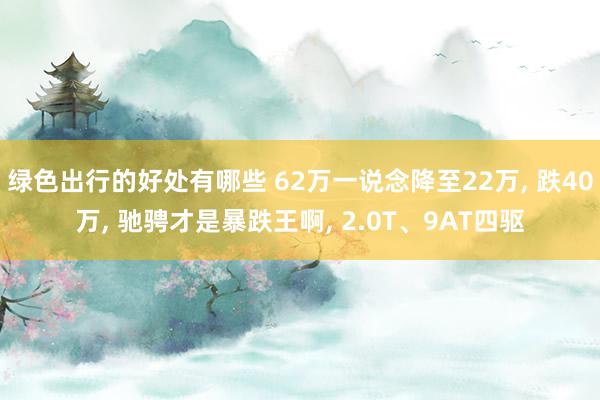 绿色出行的好处有哪些 62万一说念降至22万, 跌40万, 驰骋才是暴跌王啊, 2.0T、9AT四驱