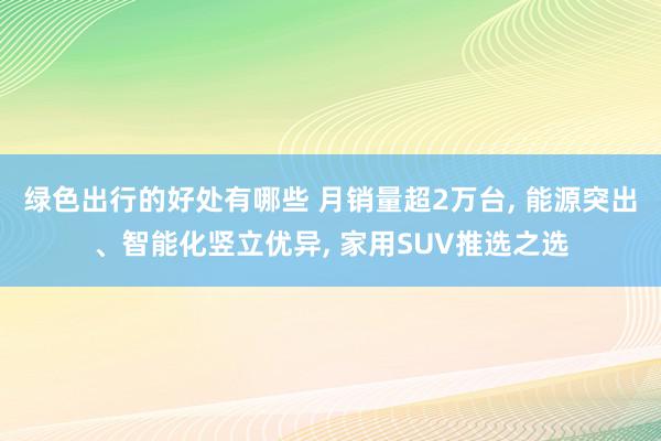 绿色出行的好处有哪些 月销量超2万台, 能源突出、智能化竖立优异, 家用SUV推选之选