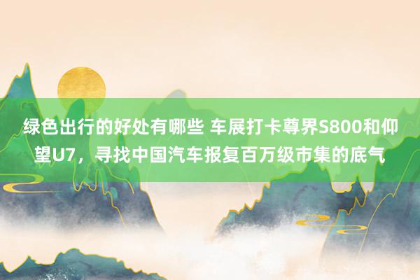 绿色出行的好处有哪些 车展打卡尊界S800和仰望U7，寻找中国汽车报复百万级市集的底气