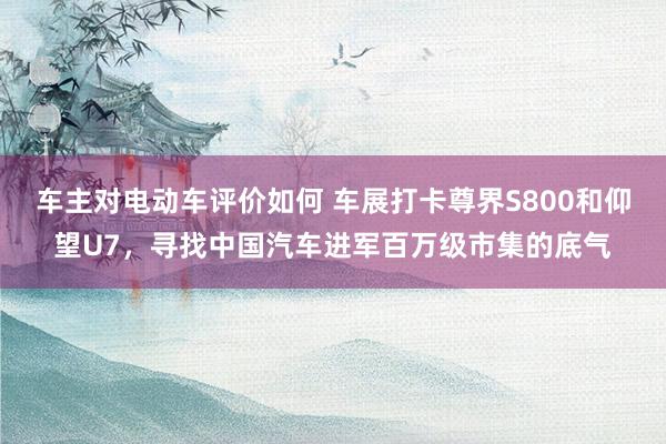 车主对电动车评价如何 车展打卡尊界S800和仰望U7，寻找中国汽车进军百万级市集的底气