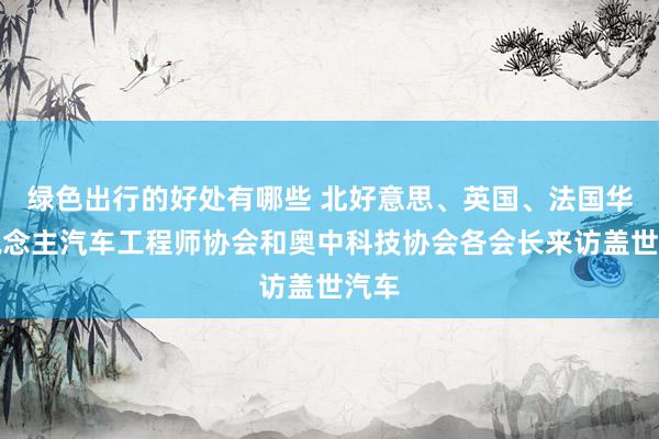 绿色出行的好处有哪些 北好意思、英国、法国华东说念主汽车工程师协会和奥中科技协会各会长来访盖世汽车