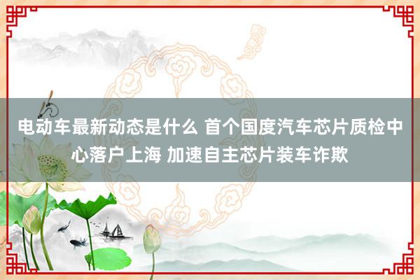 电动车最新动态是什么 首个国度汽车芯片质检中心落户上海 加速自主芯片装车诈欺