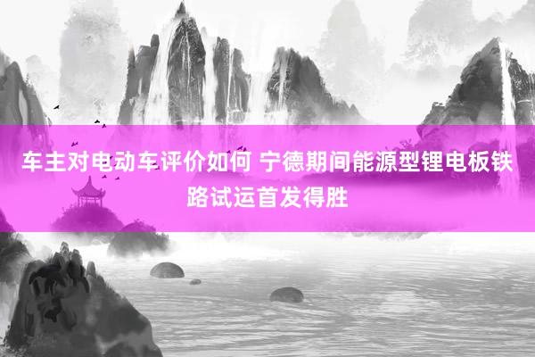 车主对电动车评价如何 宁德期间能源型锂电板铁路试运首发得胜