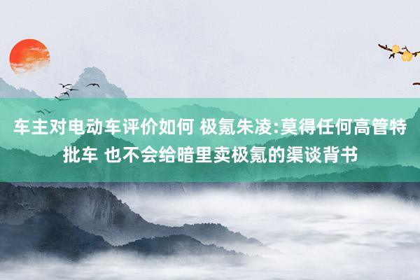 车主对电动车评价如何 极氪朱凌:莫得任何高管特批车 也不会给暗里卖极氪的渠谈背书